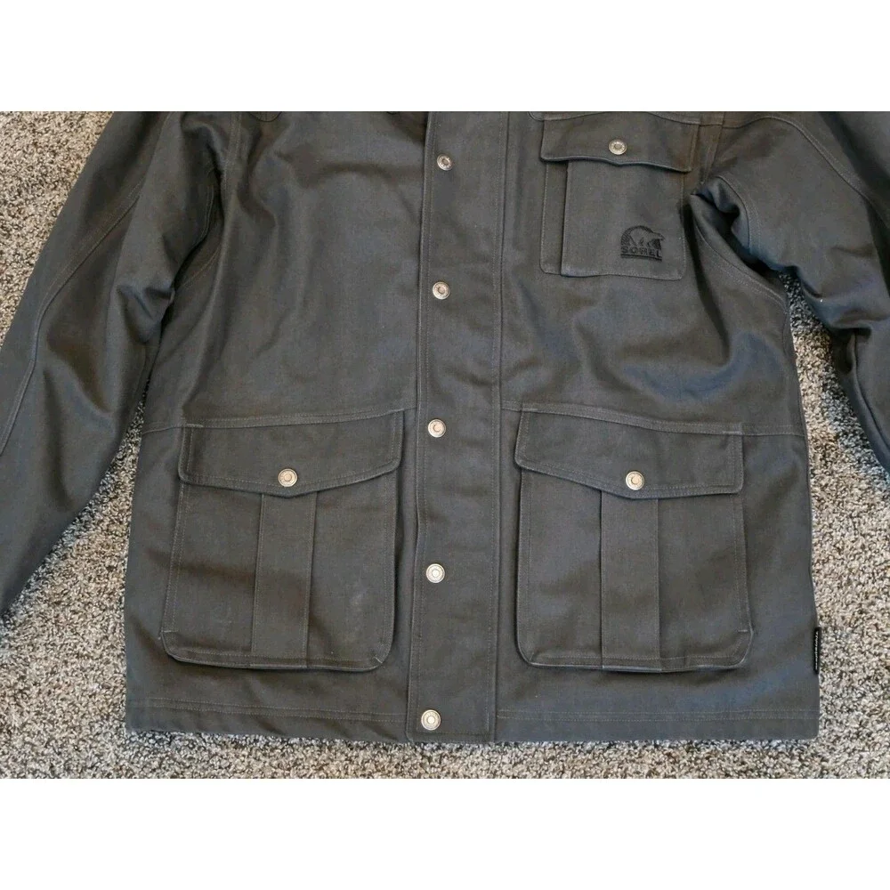Sorel Chore Barn Coat Mens LARGE Thinsulate Lining Corduroy Collar Hunter Green